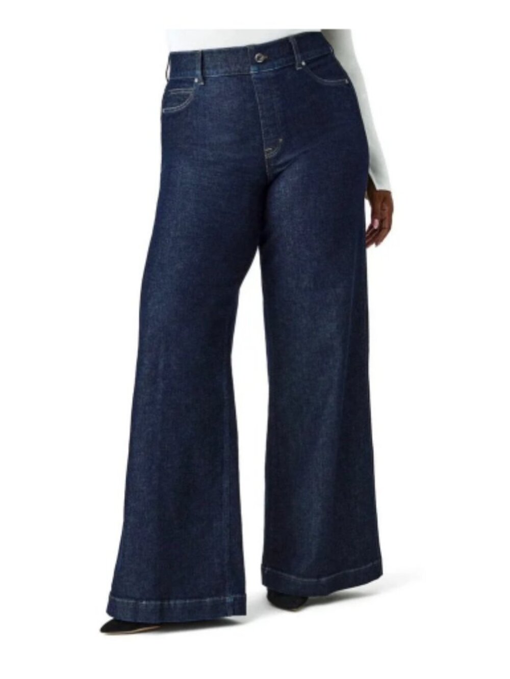 NWOT- SPANX Dark Wash High Rise Wide Leg Jeans- Size 2X Tall